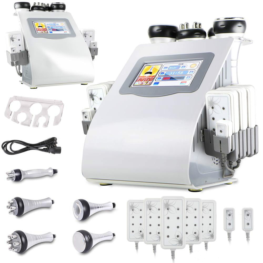 New Promotion 6 In 1 Cavitation Vacuum Radio Frequency Machine for Spa Fast Express Shipping