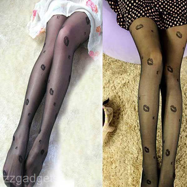 Hot Fashion Women's Lip Pattern Silk Stockings Socks Tights Pantyhose #R91, Black 
Hot Fashion Women's Lip Pattern Silk Stockings Socks Tights Pantyhose #R91, Black