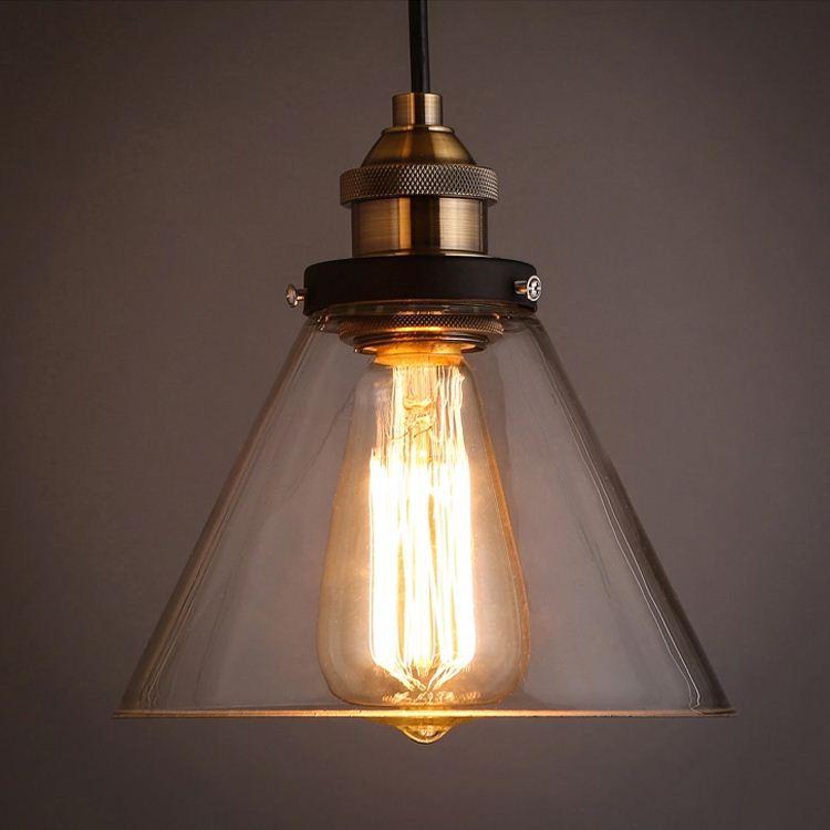 New Vintage Clear Glass Pendant Light Copper Hanging Lamps E27 110/220V Light Bulbs For Home Decor Restaurant Luminarias Abajour Chandelier