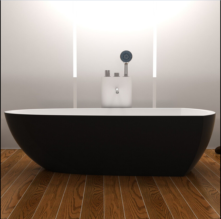 1800x800x500mm High-End Solid Surface Stone Bathtub Rectangular Freestanding Resin Acrylic Colored Rectangular Tub RS6592C