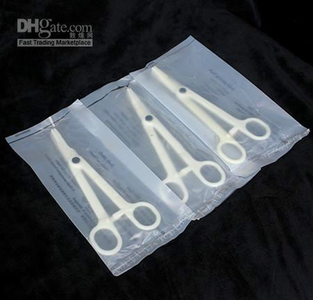 2016 Exclvsive 25Pcs Disposable Sponge Forceps Slotted Piercing Tools for Piercing Tattoo Supply Wholesale Free Shipping