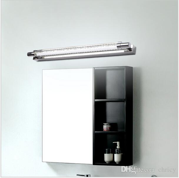 Modern Crystal LED Bathroom Mirror Light Front Wall Mounted Lamp 6W Wall Sonces Stainless Steel Bathroom Lights lampara up down crystal wal
