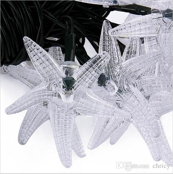 Starfish Shape Solar LED Decorative Lamps String Light for Christmas Festival Holiday light String With Solar Panel