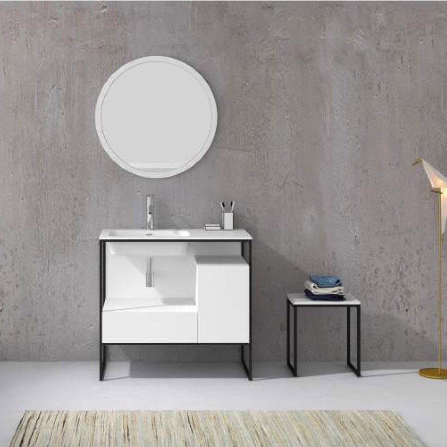 90cm Furniture Bath Vanity Cabinet Stone Solid Surface Basin Blum Soft Close Mechanism 2701-0