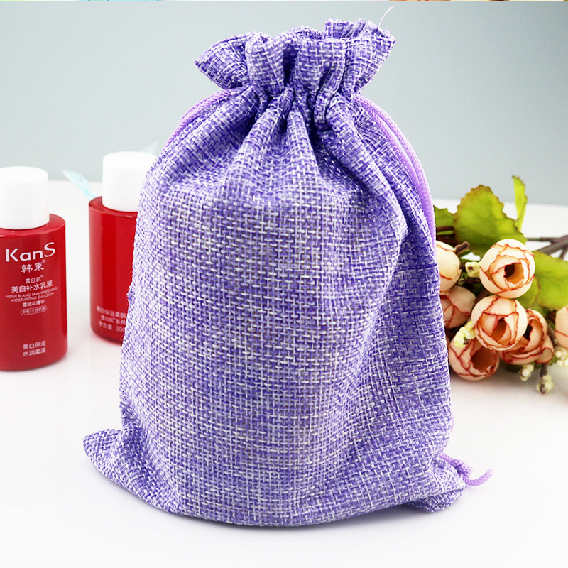 100pcslot Natural Burlap Linen cotton Fabric jewelry Bags Drawstring Gift Pouch Wedding Jewelry Pouches 79cm 12 colors