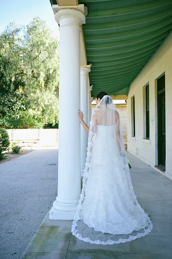 One Layer Chapel Length Wedding Veil White Ivory Bridal Veil With comb
