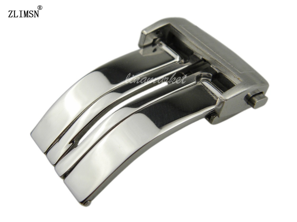Polished or Brushed Watch Band 22mm NEW Mens SS Silver Buckle Clasp