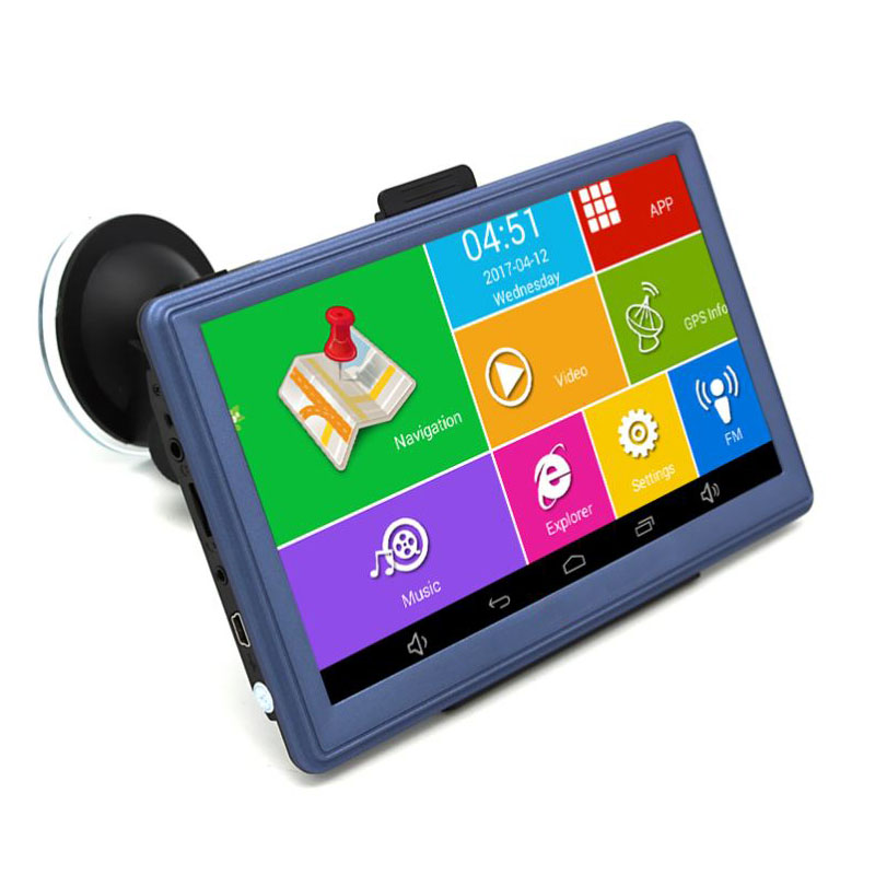 Android 7 inch Car GPS Navigation Navigator WIFI Bluetooth AVIN Quad-core Truck Vehicle GPS Navitel Russia/Europe 8GB Free Maps