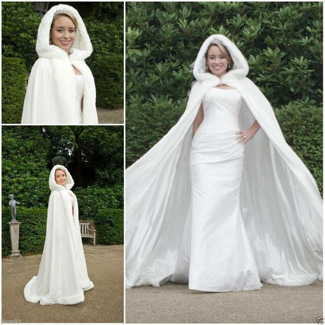 HOT Winter Wedding Dress Hooded Cloak Cape Faux Fur Bridal Mantles Wraps Bridal, Silver
HOT Winter Wedding Dress Hooded Cloak Cape Faux Fur Bridal Mantles Wraps Bridal, Silver