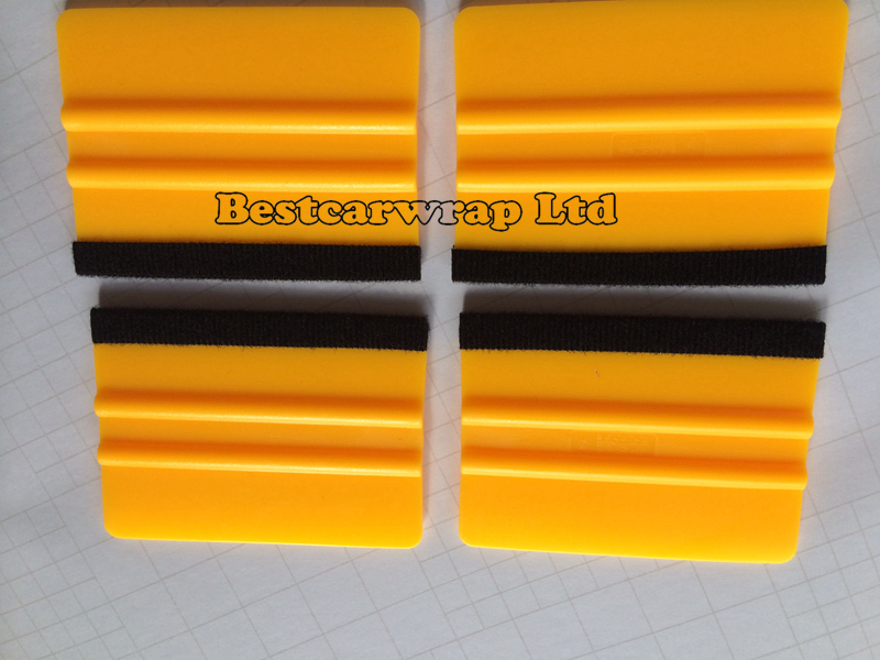 Pro Yellow Felt Squeegee Vehicle Window Vinyl Film Car Wrap Applicator Tools Scraper 100pcs/Lots Free shipping