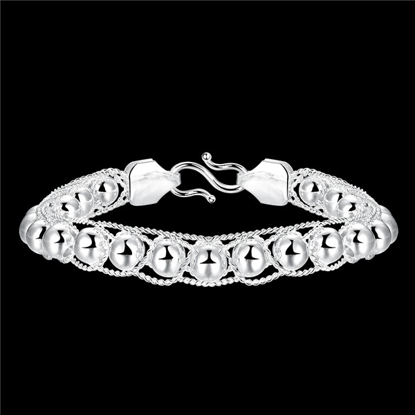Hot sale christmas gift 925 silver Net Bead Bracelet DFMCH400, Brand new fashion 925 sterling silver Chain link bracelets high grade