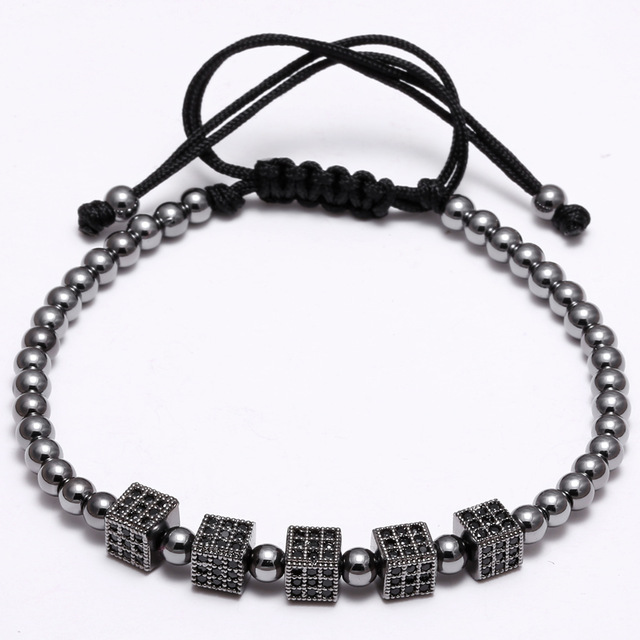 Fashion Strands Bracelets Men Square DIY color Black CZ pave setting accounts of macrame Braid Steel Bracelet for Men's Jewelry Gift Valentine's Day Holiday Christmas
Fashion Strands Bracelets Men Square DIY color Black CZ pave setting accounts of macrame Braid Steel Bracelet for Men's Jewelry Gift Valentine's Day Holiday Christmas