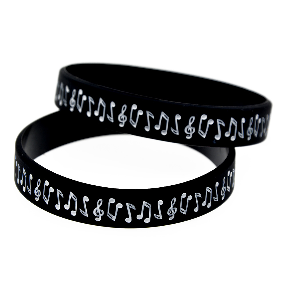 100PCS Music Note Silicone Rubber Bracelet Trendy Decoration Ink Filled Logo Adult Size 5 Colors
100PCS Music Note Silicone Rubber Bracelet Trendy Decoration Ink Filled Logo Adult Size 5 Colors