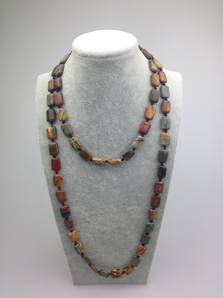 ST0004 Square picasso jasper Bead 42 inch Knotted Long semi precious stone necklaces New Design Necklace free shipping, Silver
ST0004 Square picasso jasper Bead 42 inch Knotted Long semi precious stone necklaces New Design Necklace free shipping, Silver