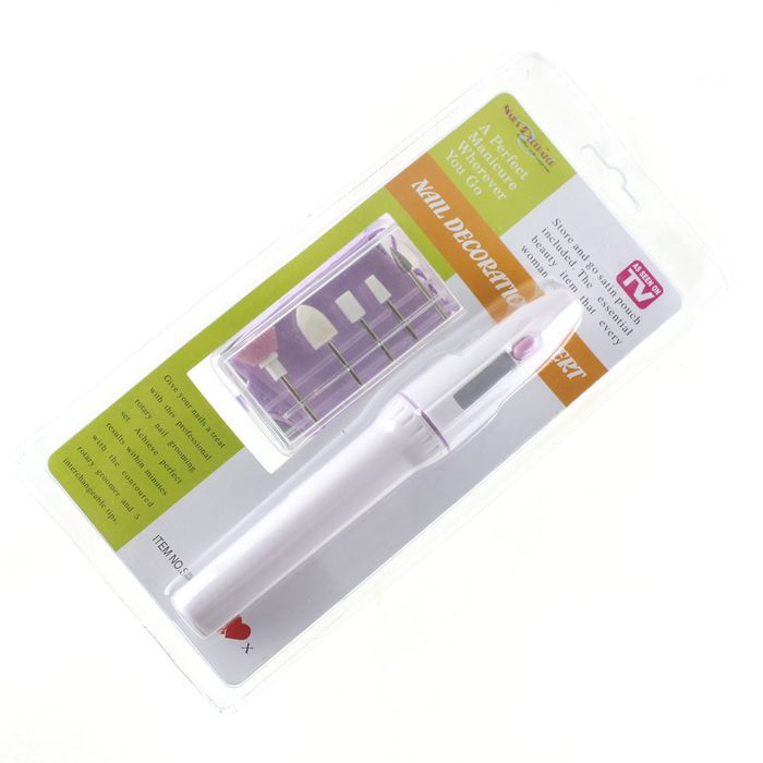 Top Quality 5 Bits Styles Electric Drill Nail Art Tips Buffer Manicure Pedicure File Grooming Tool Free Shipping