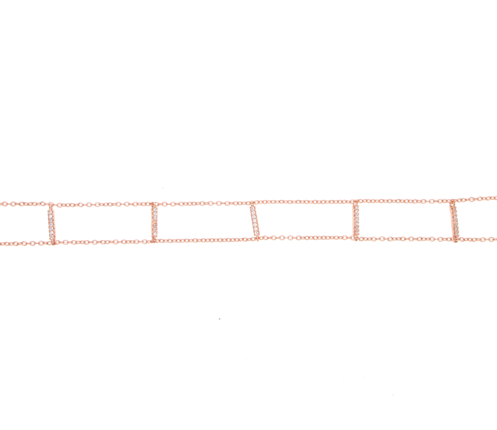 925 sterling silver double chain choker micro pave cz bar choker fashion delicate chain women ladies gift silver choker necklace