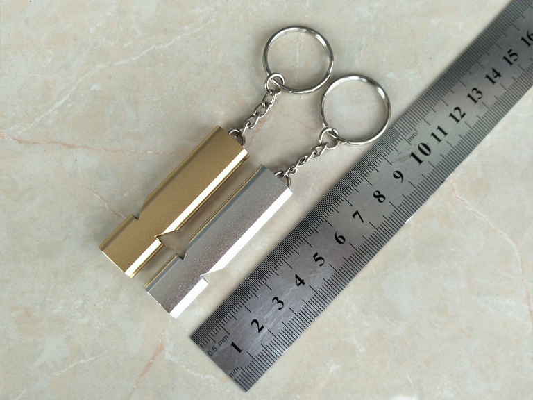 Aluminum Double-frequency Molle Emergency Survival Whistle Keychain for Camping Hiking Outdoor Sport Accessories Tools 5 pcs