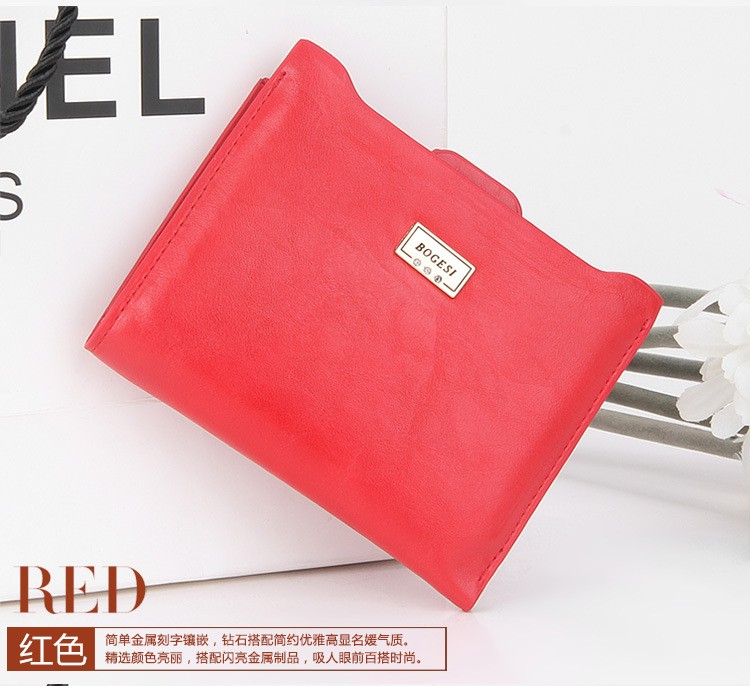 New Top Brand Fashion Zipper PU Leather Coin Card Holder Photo Holders Women Purse Wallet Female Purse Wallets