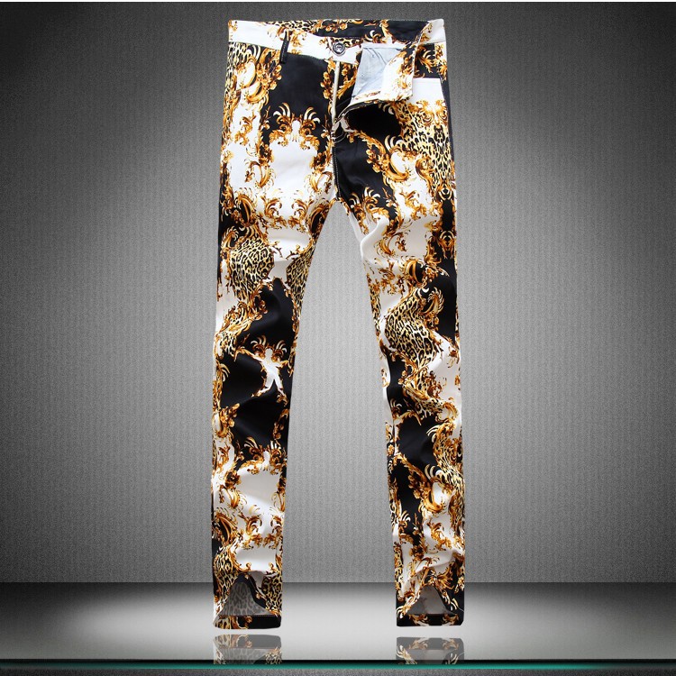 Wholesale-2016 new spring hip-hop style Unique Leopard printed pants men casual slim Daisy printed pants for men,plus large size -38, Blue 
Wholesale-2016 new spring hip-hop style Unique Leopard printed pants men casual slim Daisy printed pants for men,plus large size -38, Blue