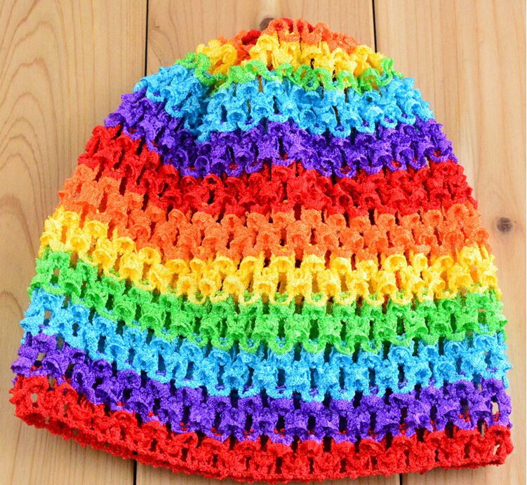 50pcs Colorful Baby 6" Crochet Beanie Hats Infant Handmade Knit Waffle hat String Wheat Caps Newborn cap 21colors MZ9101