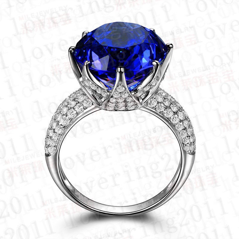 2024 Handmade Women's 8ct Blue Sapphire Solitaire Ring in Sterg Sier for Wedding - Sizes 5-11