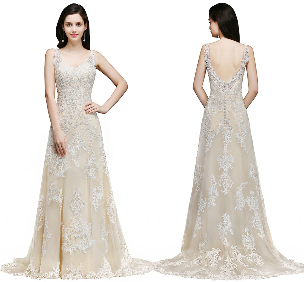 Cheap Spaghetti Straps Wedding Dresses Sweetheart Backless A Line Garden Wedding Gowns with Lace Appliques Light Champagne Bridal Dresses, Same as image
Cheap Spaghetti Straps Wedding Dresses Sweetheart Backless A Line Garden Wedding Gowns with Lace Appliques Light Champagne Bridal Dresses, Same as image