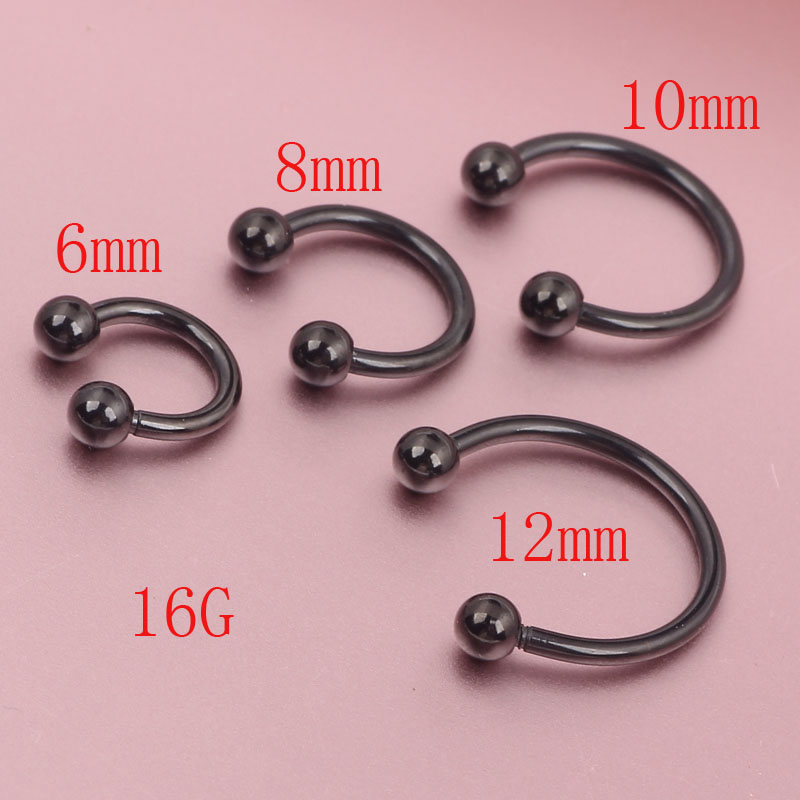 Anodized BLACK Horseshoe Bar - Lip Nose Septum Ear Ring Various Sizes available Piercing Nose Body jewelry
Anodized BLACK Horseshoe Bar - Lip Nose Septum Ear Ring Various Sizes available Piercing Nose Body jewelry