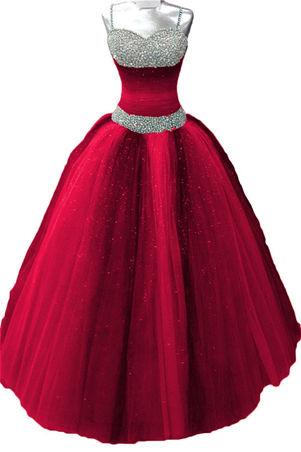 2017 New Sexy Crystals Ball Gown Long Ball Gown Quinceanera Dresses with Appliques Tulle Lace Up Plus Size Sweet 16 Dress QC502