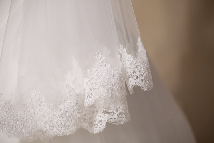 One Layered Lace Tulle Short Bridal Veils Girls Wedding Accessories Veil Lace White Ivory In Stock
