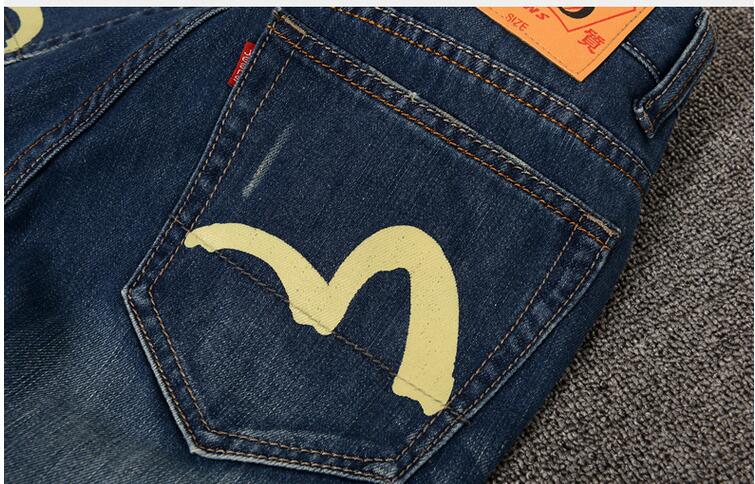 New Arrival Fashion Mens Jeans Brand Casual Dark Blue Mid Denim Pants Large Size Straight Full Length Skinny Jeans Men Cotton