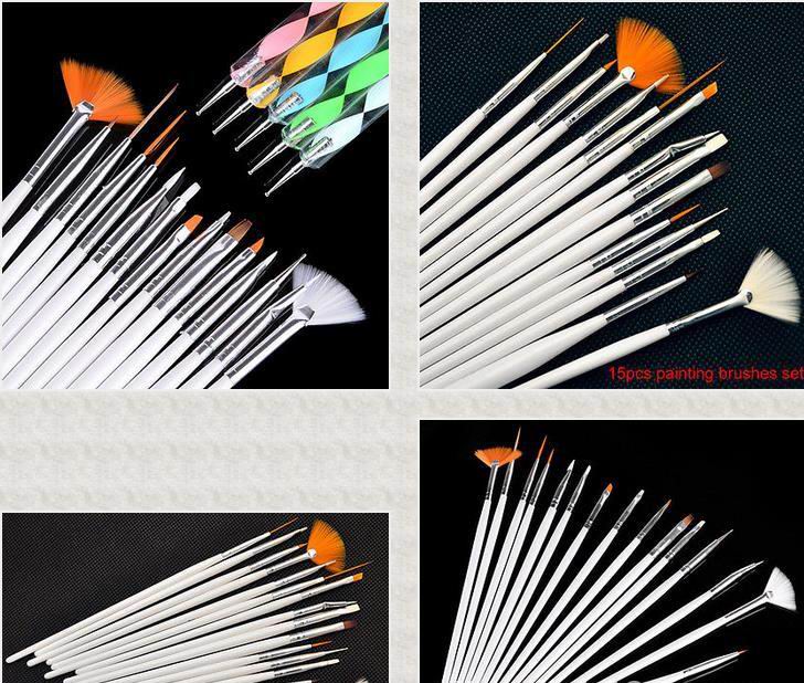 20Pcs Beauty Nail Art Design Set Dotting Painting Drawing Polish Brush Nail Art Design Gel Painting Drawing Dotting Pen Polish Brush Set