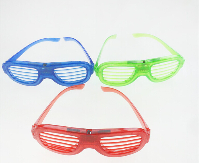 Fashion LED Light Glasses Flashing Shutters Shape Glasses LED Flash Glasses Sunglasses Dances Party Supplies Festival Decoration E1680305