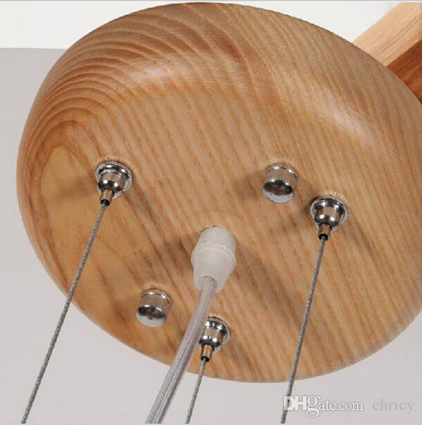 Novelty modern handmade wood pendant lights chandeliers lighting E27 for bar restaurant dining room decoration indoor lighting fixture