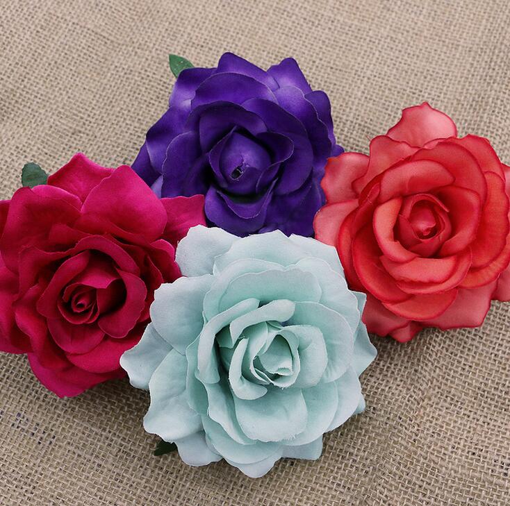 rose heads artificial flowers rose plastic flowers fake flowers head high quality silk flowers free shipping WF008