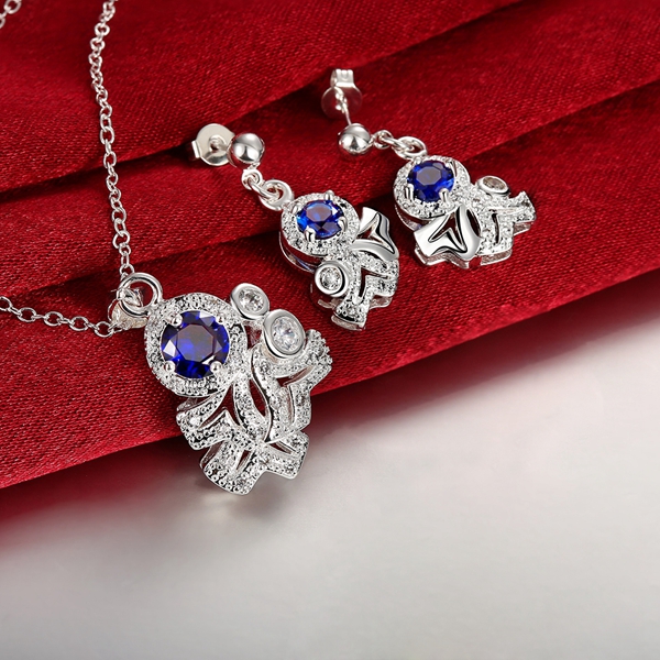 Hot sale fashion 925 silver necklace earring ring a famliy of three jewelry oval sets STSS135B sterling silver red gemstone rings wedding