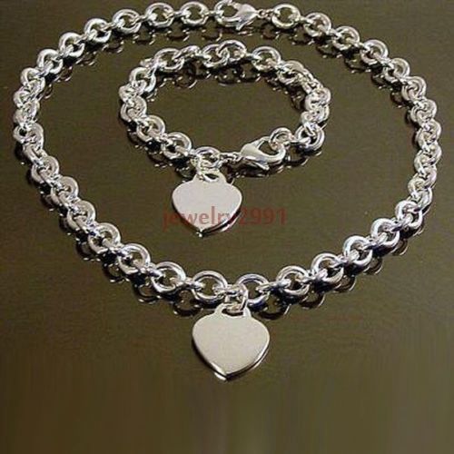 1set women's new stainless steel oval chain with heart charm necklace braceletAccept the order, the wholesale price is better., Silver
1set women's new stainless steel oval chain with heart charm necklace braceletAccept the order, the wholesale price is better., Silver