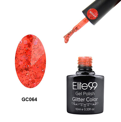 Elite 99 Long Lasting Gel Polish Soak Off UV Gel Nail Polish LED Diamond Glitter Shimmer Effect Nail Art Polish 10ml