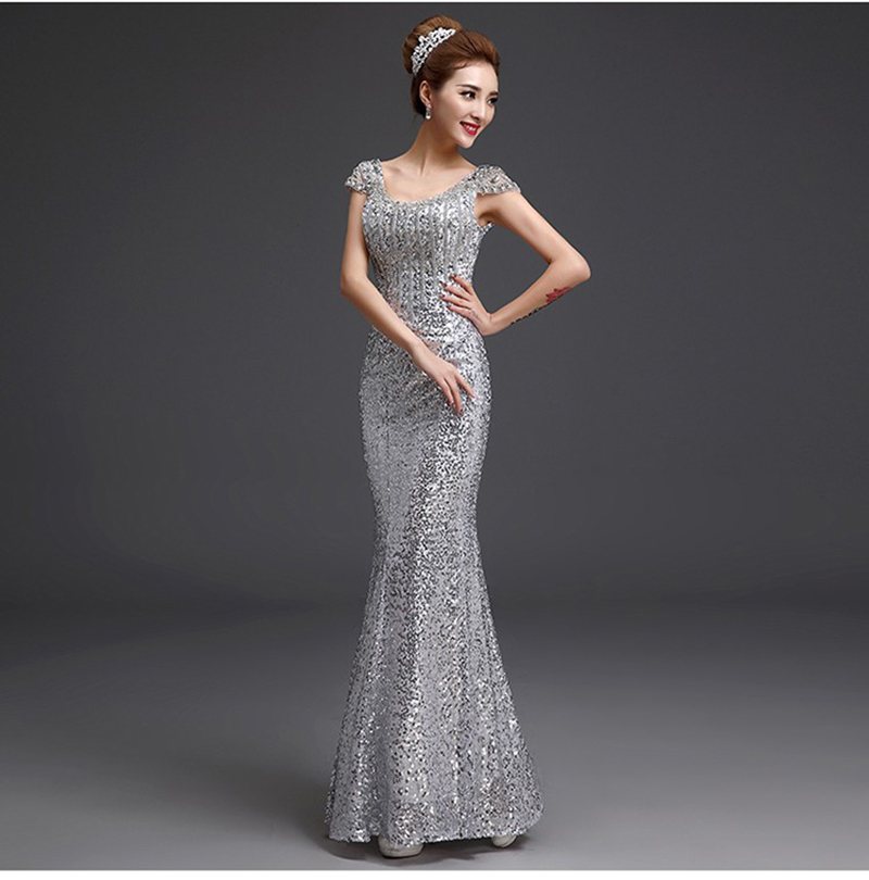 Popular Sparkling Shiny Silver Evening Dresses Cap Sleeve Scoop Neck Beading Sequins Long Mermaid Party Gowns Custom Made, Same as picture
Popular Sparkling Shiny Silver Evening Dresses Cap Sleeve Scoop Neck Beading Sequins Long Mermaid Party Gowns Custom Made, Same as picture