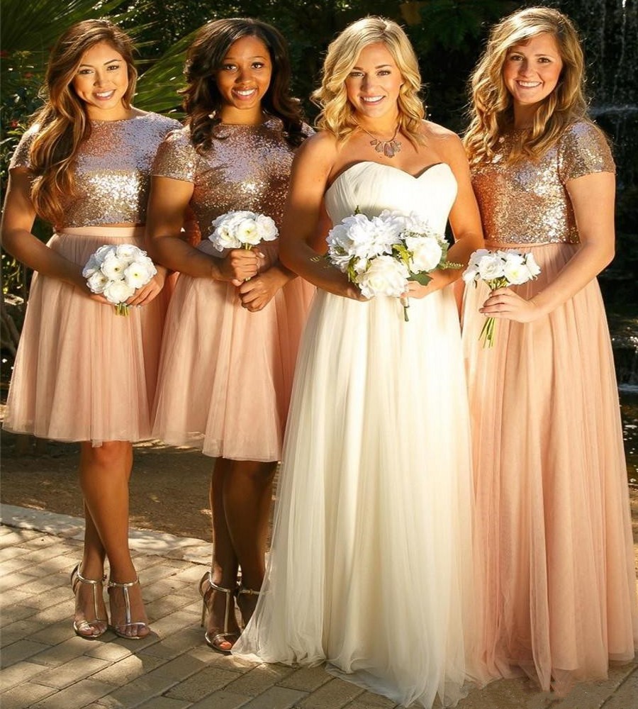 Bling Pink Sequined Short Bridesmaid Dresses A Line Two Pieces Jewel Neck Short Sleeves Tulle Skirt Bridesmaid Homecoming Evening Party Gown
Bling Pink Sequined Short Bridesmaid Dresses A Line Two Pieces Jewel Neck Short Sleeves Tulle Skirt Bridesmaid Homecoming Evening Party Gown