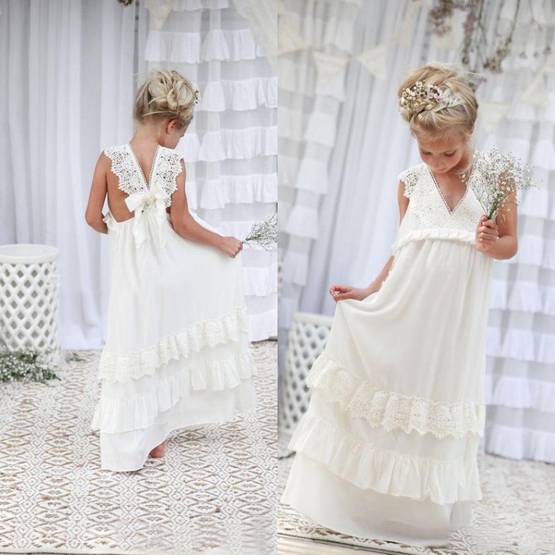 Romantic 2020 New Arrival Boho Flower Girl Dresses for Wedding Cheap V Neck Chiffon Lace Tiered Formal Kids Wedding Dress Custom Made, Gold
Romantic 2020 New Arrival Boho Flower Girl Dresses for Wedding Cheap V Neck Chiffon Lace Tiered Formal Kids Wedding Dress Custom Made, Gold