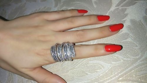 Full Princess Cut Luxury Jewelry 925 Sterling Siver 925 Sterling Silver White Sapphire Simulated Diamond Gemstones Wedding Women Ring Sz5-11