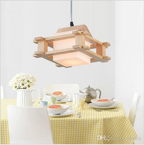 Modern OAK led pendant light wooden glass chandeliers lighting fixture 1/3 heads home lighting for living room decoration