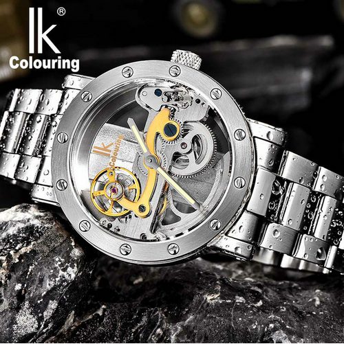 Men's watch IK Colouring Hollow Automatic Mechanical Watch with Stainless Steel BracelTransparent Unique Full Steel Man Watch 50M waterproof, Steel silver
Men's watch IK Colouring Hollow Automatic Mechanical Watch with Stainless Steel BracelTransparent Unique Full Steel Man Watch 50M waterproof, Steel silver