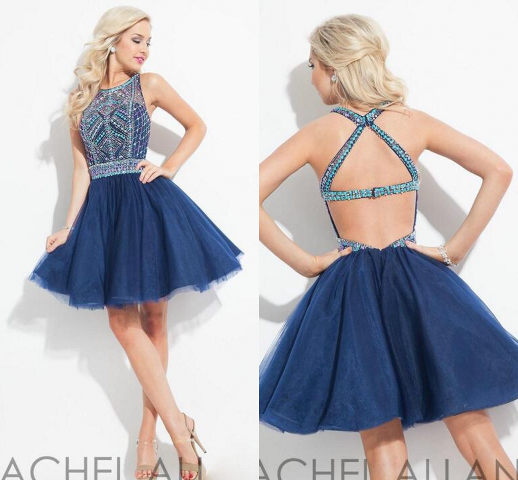 2016 New Sexy Tulle Mini Cocktail Dresses With Crystal Beaded Top Short Party Gowns Cocktail Prom Dresses Custom