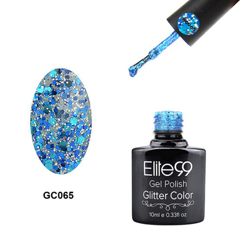Elite 99 Long Lasting Gel Polish Soak Off UV Gel Nail Polish LED Diamond Glitter Shimmer Effect Nail Art Polish 10ml