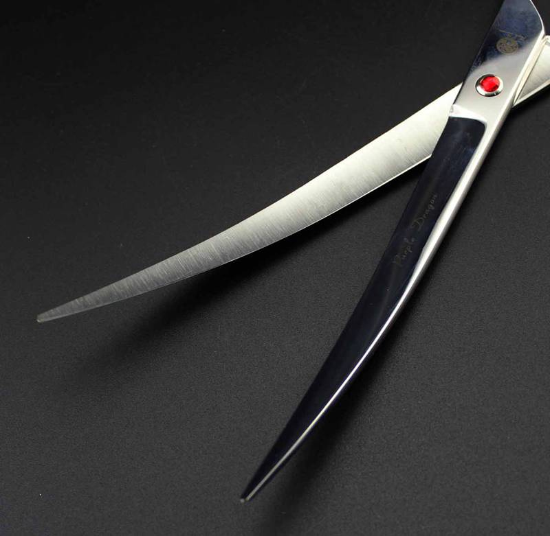 top quality with leather case purple dragon 9.0" professional hair cutting scissors Pet hair scissors Curved scissors 62HRS 9CR