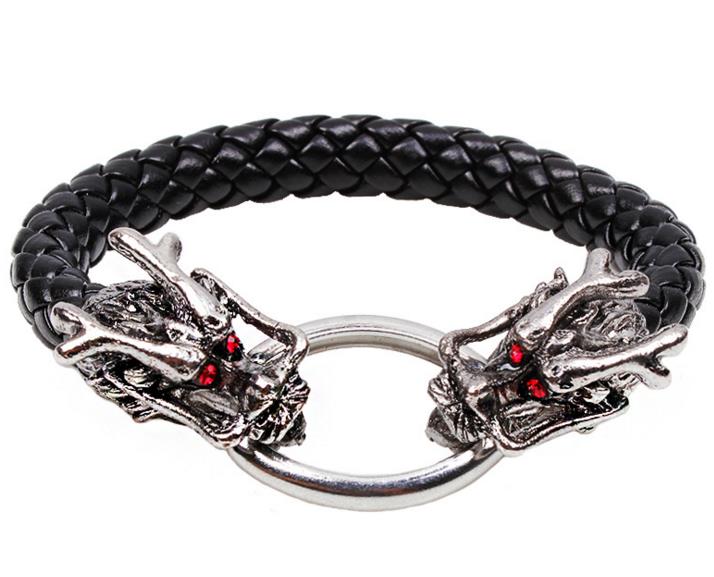 Hot fashion jewelry Men's European and American style red eye dragon bracelet personalized alloy woven leather jewelry, Golden;silver
Hot fashion jewelry Men's European and American style red eye dragon bracelet personalized alloy woven leather jewelry, Golden;silver