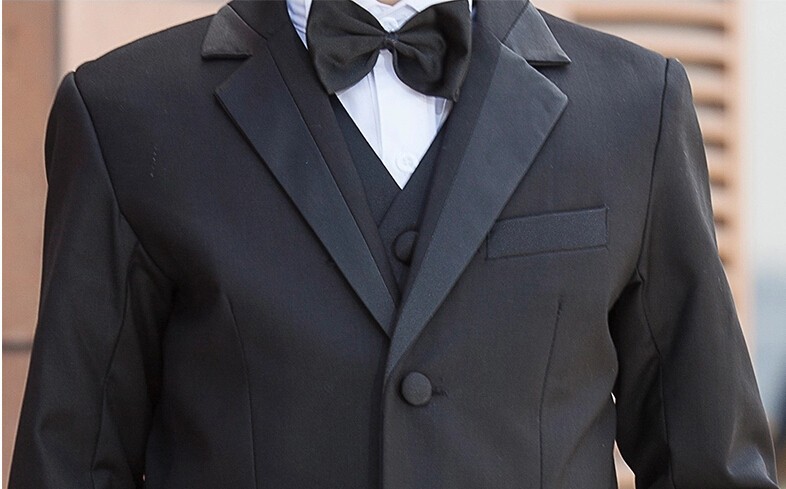 2015 New Fashion Kids Boy Suit Black Boy Wedding Suit Formal Baby Boy Blazer Suit 5-Piece F 1018