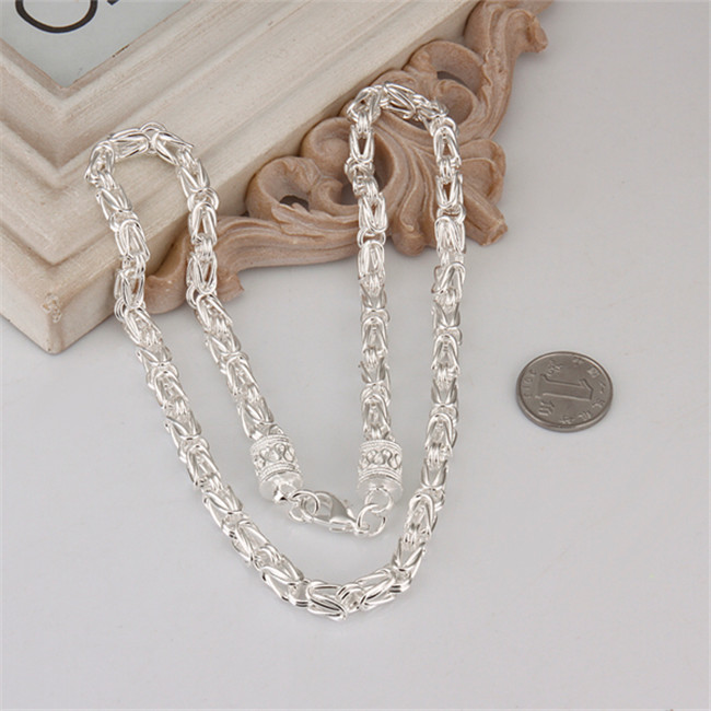 Brand new New leader necklace Men sterling silver plate necklace SN048,fashion 925 silver Chains necklace factory direct sale christmas gift