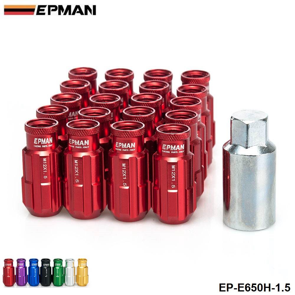 EPMAN -Racing Lug Nuts Aluminum 20PCS 12X1.5MM Open End Extenede Turner With Key For Honda Toyota Wheel Nuts Screw EP-E650H-1.5
EPMAN -Racing Lug Nuts Aluminum 20PCS 12X1.5MM Open End Extenede Turner With Key For Honda Toyota Wheel Nuts Screw EP-E650H-1.5